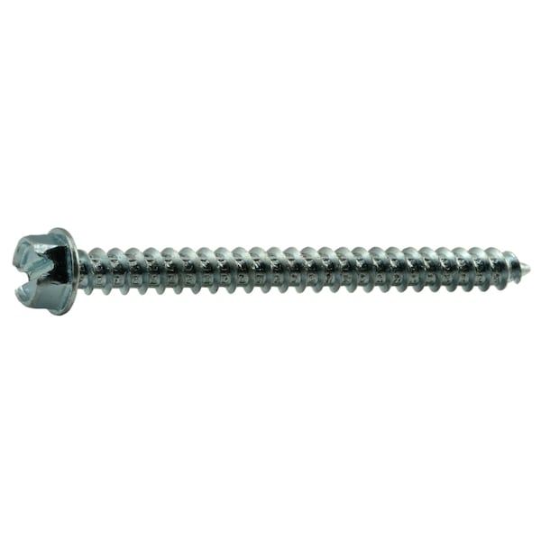 Midwest Fastener Sheet Metal Screw, #12 x 2-1/2 in, Zinc Plated Steel Flange Hex Head Slotted Drive, 100 PK 02952 - main
